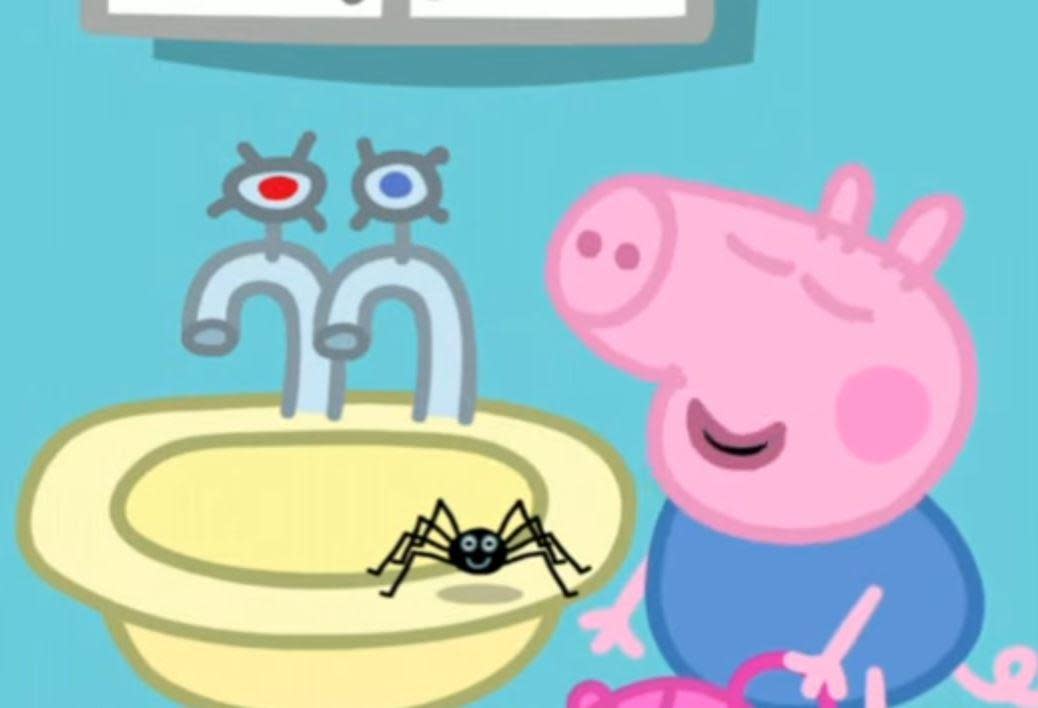 Peppa Pig is told the the episode the spider "can't hurt you"