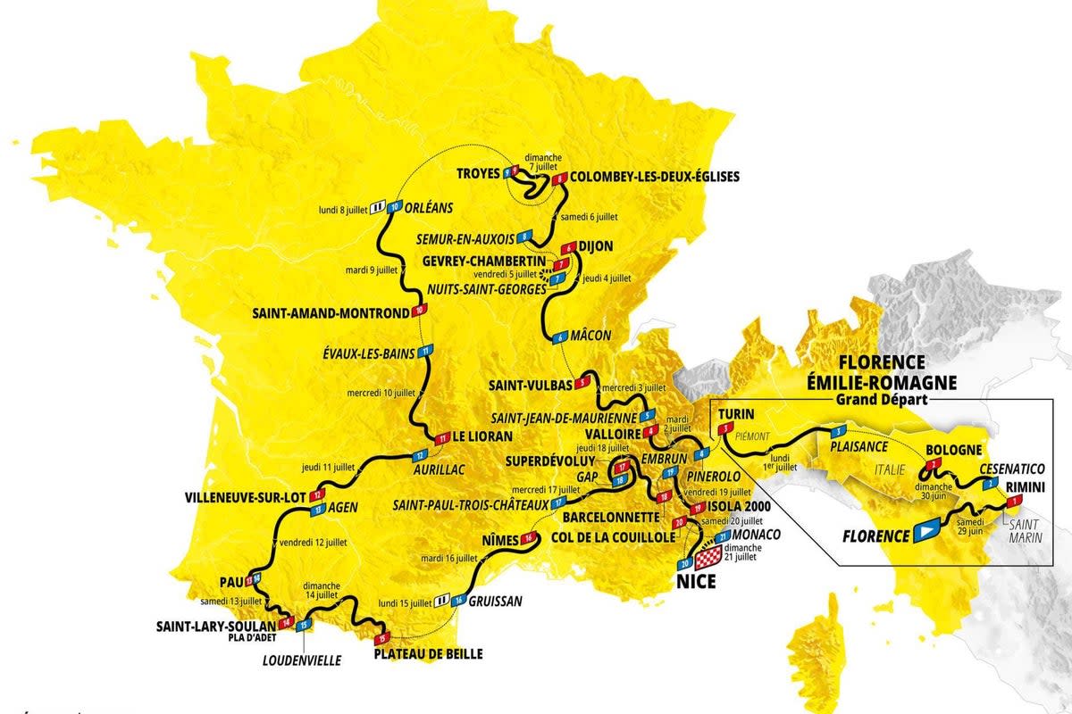 Tour de France 2024 stagebystage guide Route maps and profiles for