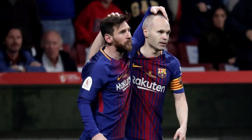  Lionel Messi Andres Iniesta Barcelona 