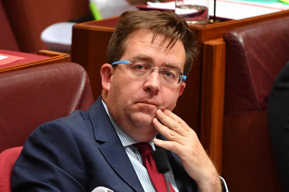 Senator McGrath in parliament. 