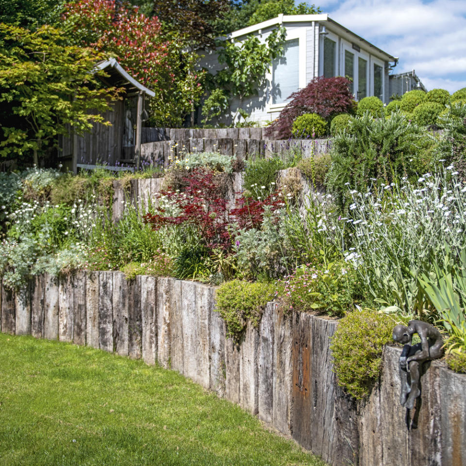 Use railway sleepers to add structure