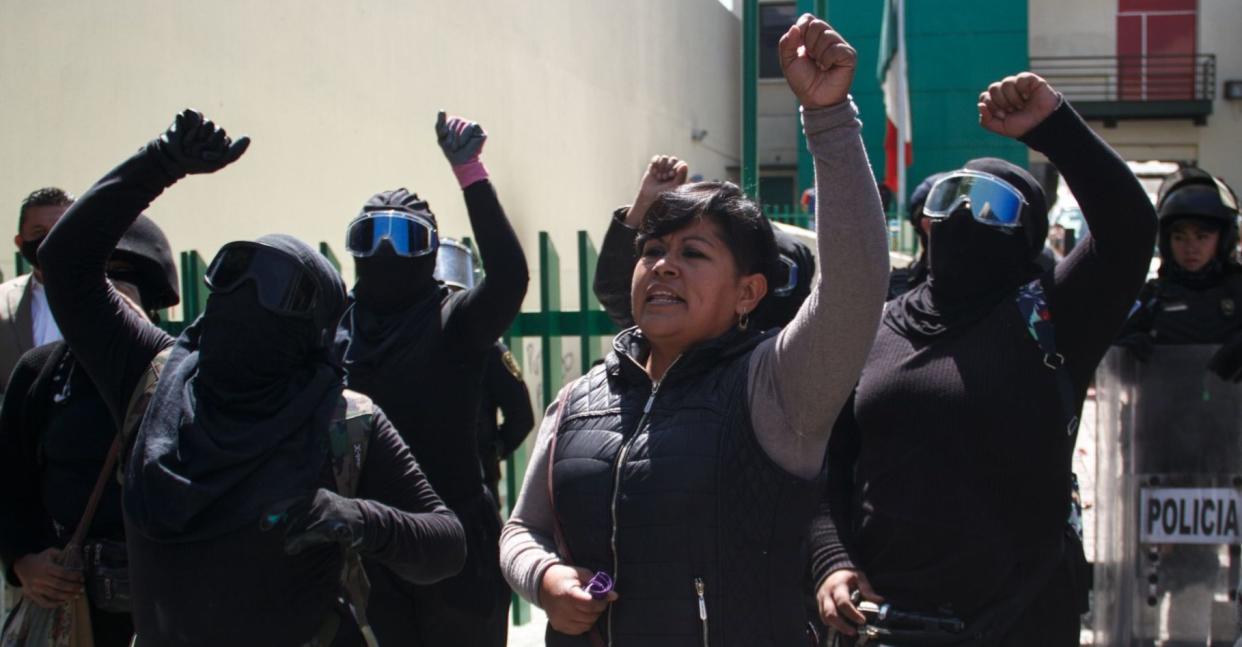 Erika Martínez, madre de víctima de abuso y habitante de la Okupa antes Comisión Nacional de Derechos Humanos (CNDH).