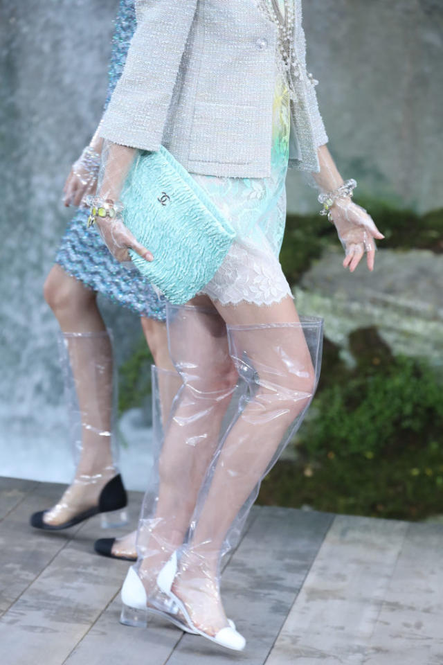 The internet is freaking out over Chanel's clear plastic rain boots