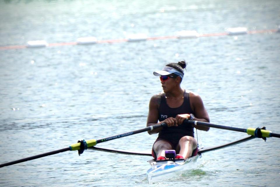 Singapore rower Joan Poh in action during her Tokyo Olympics heats. (PHOTO: Singapore National Olympic Council)