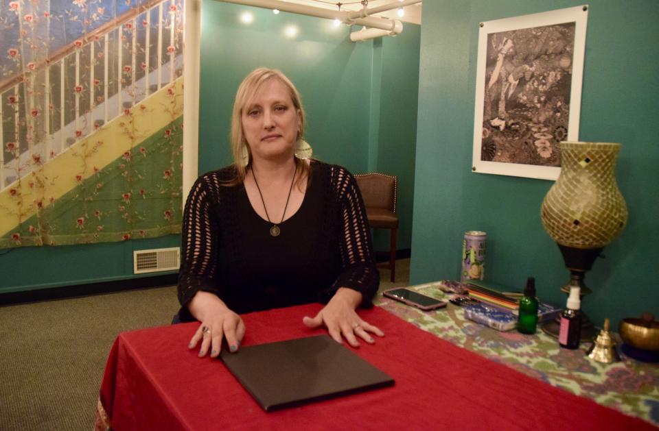 Megan VanLoo-Grimm offers psychometry and spirit board readings in the basement of Poetess and Stranger at 445 E. Mitchell St. in Petoskey.