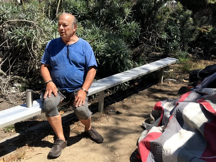 Jack Gold, 70, lives and sleeps next to Councilman Mike Bonin's Westchester field office.