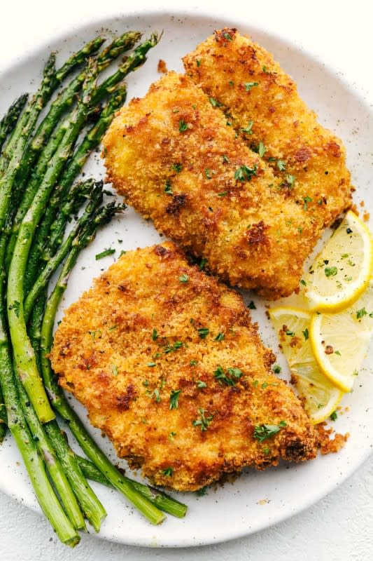 <p>The Recipe Critic</p><p>Air fryer cod will change the way you eat fish! Crispy golden outside and flakey tender inside, you are going to love this!</p><p><strong>Get the recipe: <a href="https://therecipecritic.com/air-fryer-cod/" rel="nofollow noopener" target="_blank" data-ylk="slk:Crispy Parmesan Air Fried Cod;elm:context_link;itc:0;sec:content-canvas" class="link rapid-noclick-resp"><em>Crispy Parmesan Air Fried Cod</em></a></strong></p>