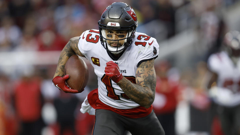 Buccaneers receiver Mike Evans has struggled to find the end zone this season, hurting his fantasy value. (AP Photo/Tony Avelar)