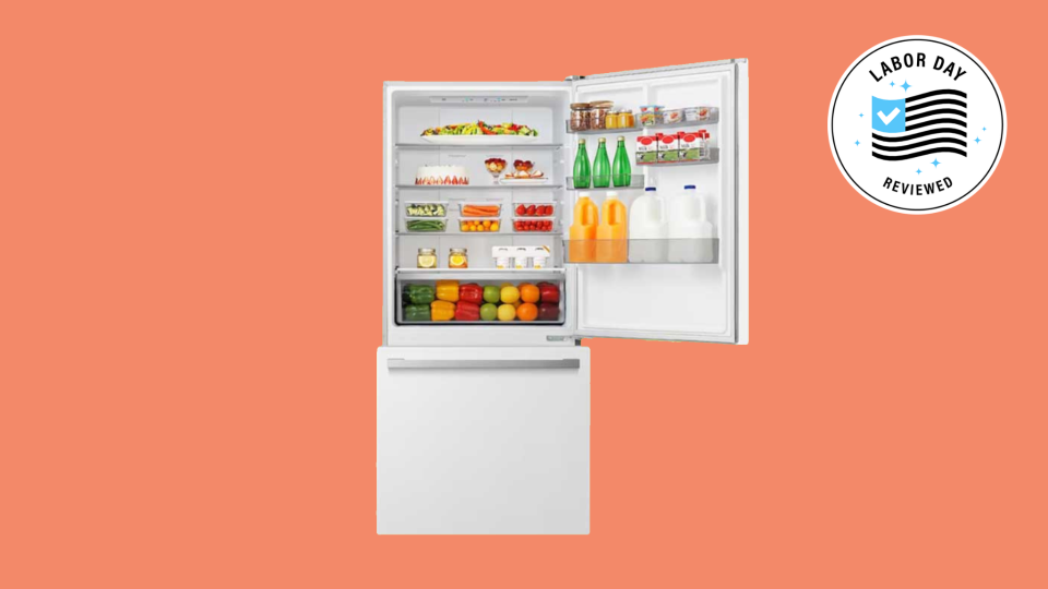 Lowe's has plenty of great Labor Day appliance deals, including this Hisense bottom-freezer refrigerator.