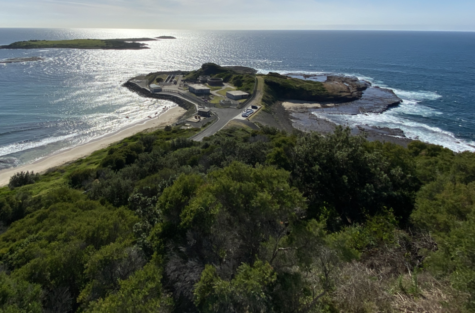 A big group was swept off Hill 60 (pictured) Friday night. Source: Twitter/MarineRescueNSW