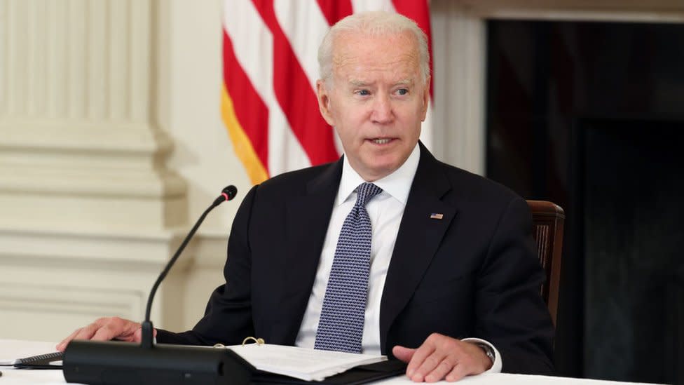 Joe Biden en la reunión de este viernes en la Casa Blanca