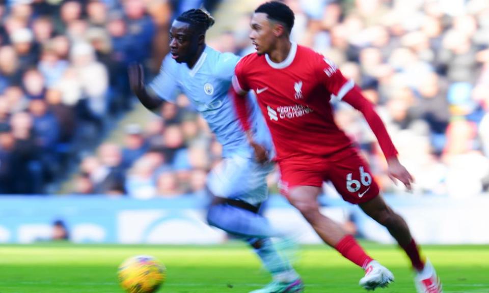 Jérémy Doku completed the most successful dribbles (11) in a Premier League match this season against Liverpool.