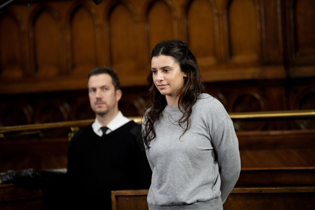 FROM ITV

STRICT EMBARGO
Print media - No Use Before Tuesday 8th March 2022
Online Media - No Use Before 0700hrs Tuesday 8th March 2022

Emmerdale - Ep 9313

Thursday 17th March 2022

Anticipation builds for the plea hearing as the villagers prepare to face her in court. Meena JutlaÕs [PAIGE SANDHU] perturbed by the meagre turn-out for her hearing but does her best to unsettle what audience she has attracted. To the courtÕs surprise, Meena pleads guilty to the first of her many charges but what game is she playing? 

Picture contact - David.crook@itv.com

Photographer - Mark Bruce

This photograph is (C) ITV Plc and can only be reproduced for editorial purposes directly in connection with the programme or event mentioned above, or ITV plc. Once made available by ITV plc Picture Desk, this photograph can be reproduced once only up until the transmission [TX] date and no reproduction fee will be charged. Any subsequent usage may incur a fee. This photograph must not be manipulated [excluding basic cropping] in a manner which alters the visual appearance of the person photographed deemed detrimental or inappropriate by ITV plc Picture Desk. This photograph must not be syndicated to any other company, publication or website, or permanently archived, without the express written permission of ITV Picture Desk. Full Terms and conditions are available on  www.itv.com/presscentre/itvpictures/terms
