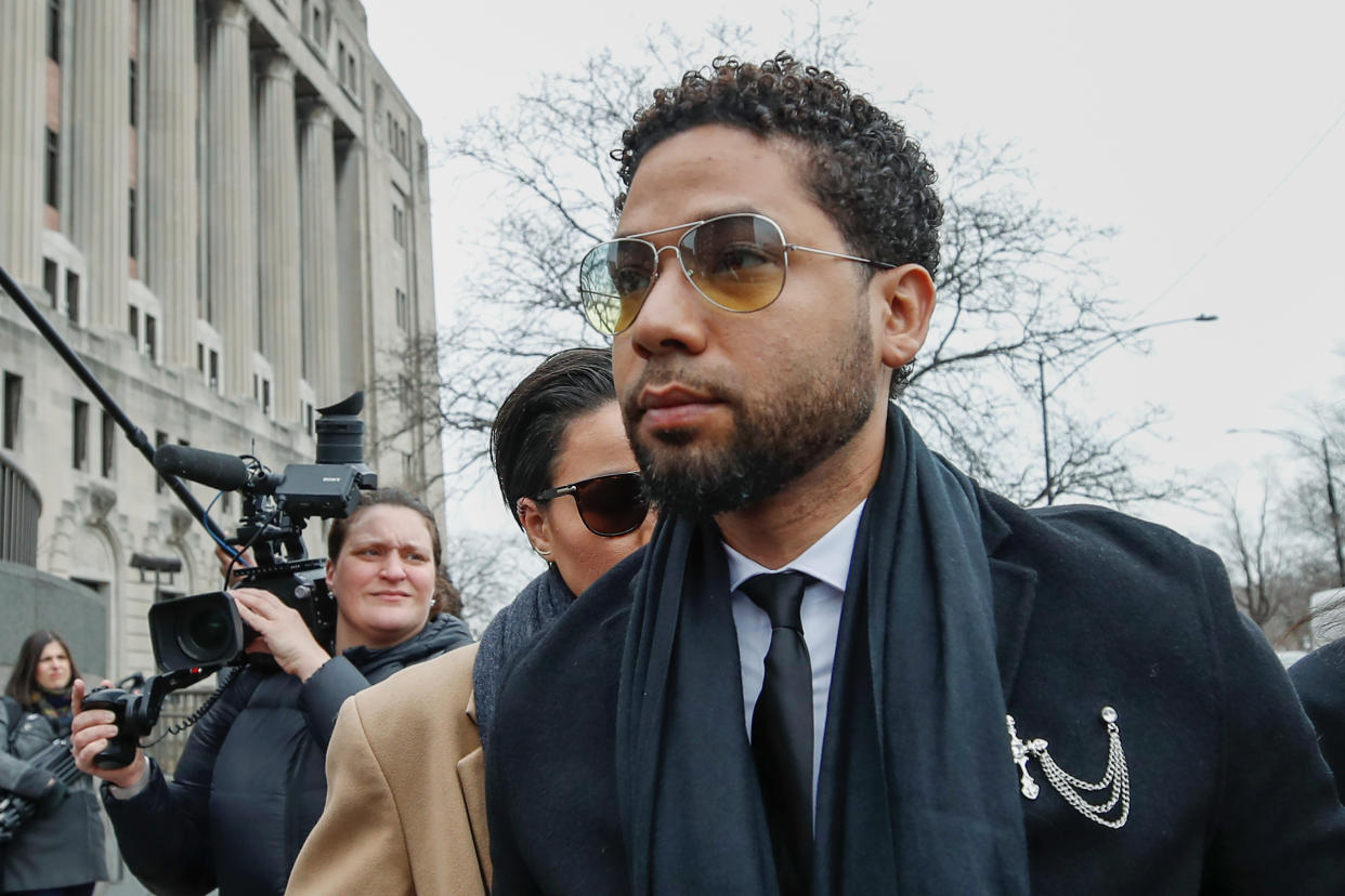 Jussie Smollett maintains his innocence at his trial for allegedly lying to police about 2019 hate crime. 