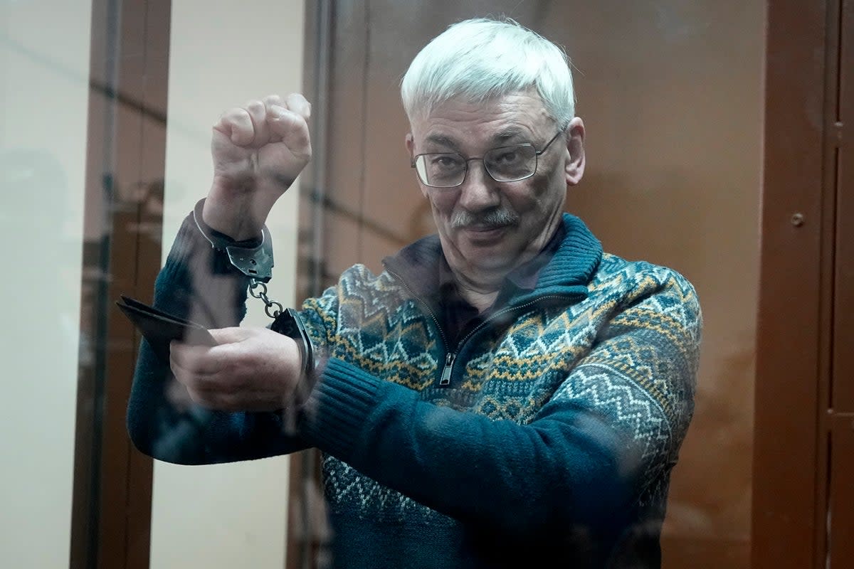 Oleg Orlov during his trial in February   (AP)