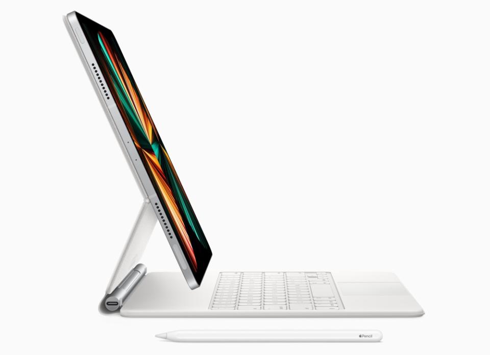 With a Magic Keyboard attached, the iPad Pro is just as much as a laptop as it is a tablet. (Image: Apple)