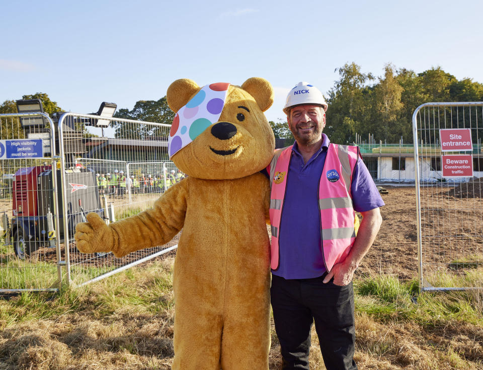DIY SOS Children in Need Special ,16-11-2023,Pudsey, Nick Knowles,Nick Knowles and Pudsey on the DIY SOS & Radio 2 build for BBC Children in Need in Risley, Derbyshire,BBC Children in Need,Neil Sherwood