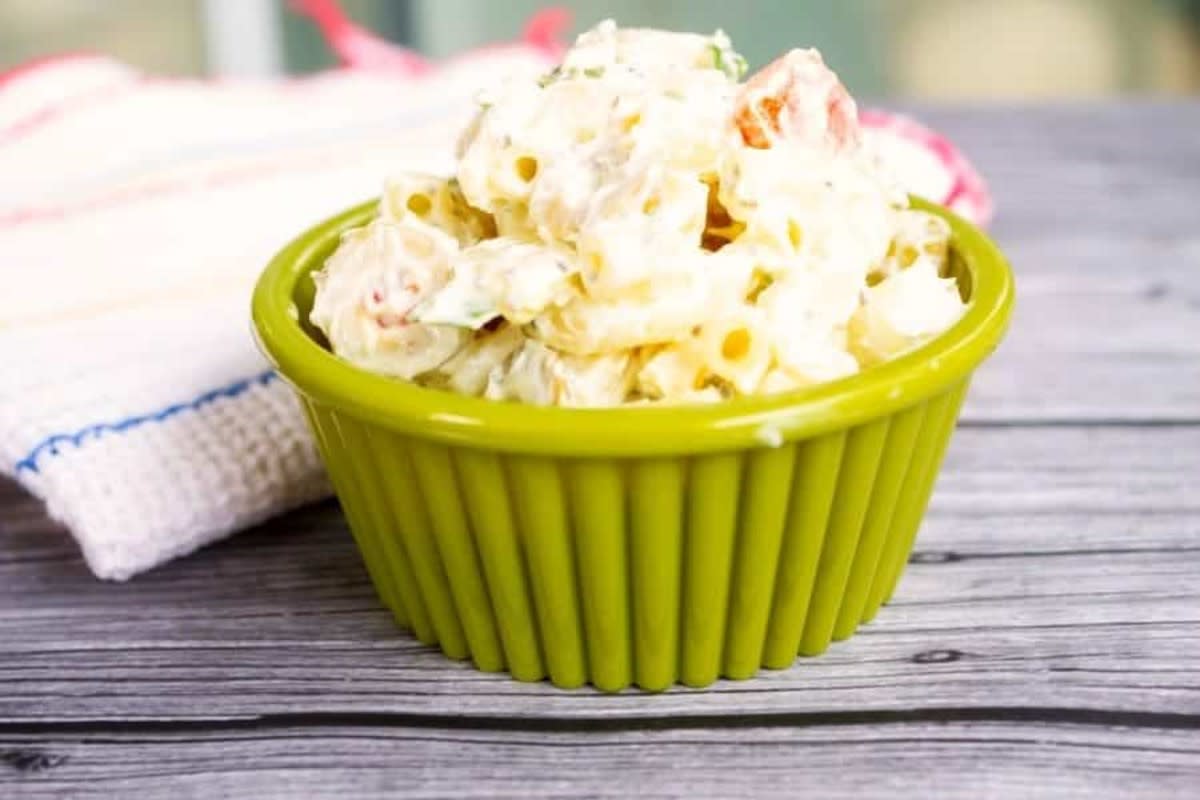 <p>Deanna Samaan</p><p>This mac salad tastes unlike any other you've had, thanks to green olives.</p><p><strong>Get the recipe: <a href="https://parade.com/842622/deannasamaan/creamy-macaroni-salad/" rel="nofollow noopener" target="_blank" data-ylk="slk:Creamy Macaroni Salad;elm:context_link;itc:0;sec:content-canvas" class="link rapid-noclick-resp">Creamy Macaroni Salad</a></strong></p>