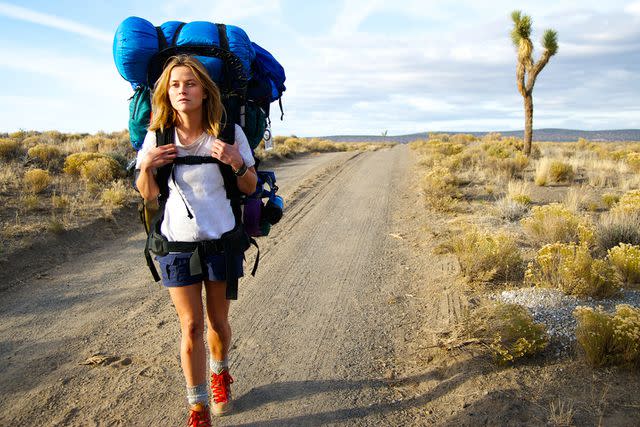 <p>20th Century Fox/Kobal/Shutterstock</p> Reese Witherspoon in a 'Wild' scene from 2014