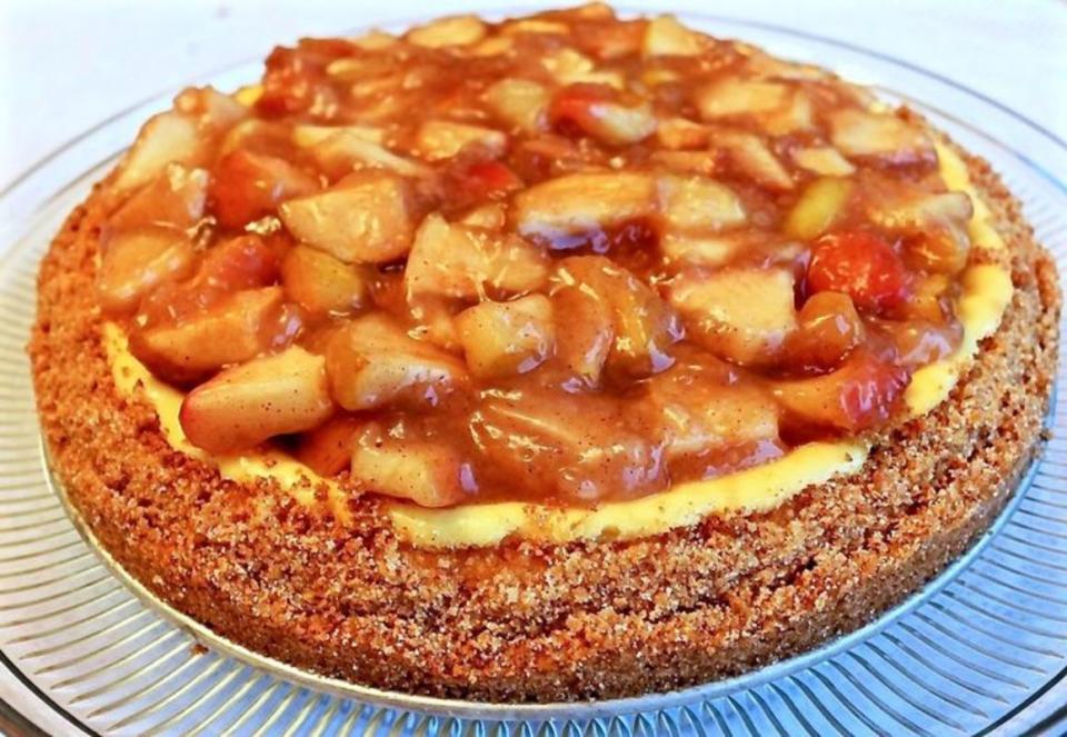 <p>The apple pie filling sits on top of a wonderful low-fat cheesecake surrounded by a crunchy, crumbly graham cracker crust.</p><p><strong>Get the recipe: <a href="https://www.homemadefoodjunkie.com/apple-pie-cheesecake/" rel="nofollow noopener" target="_blank" data-ylk="slk:Apple Pie Cheesecake;elm:context_link;itc:0;sec:content-canvas" class="link ">Apple Pie Cheesecake</a></strong></p>