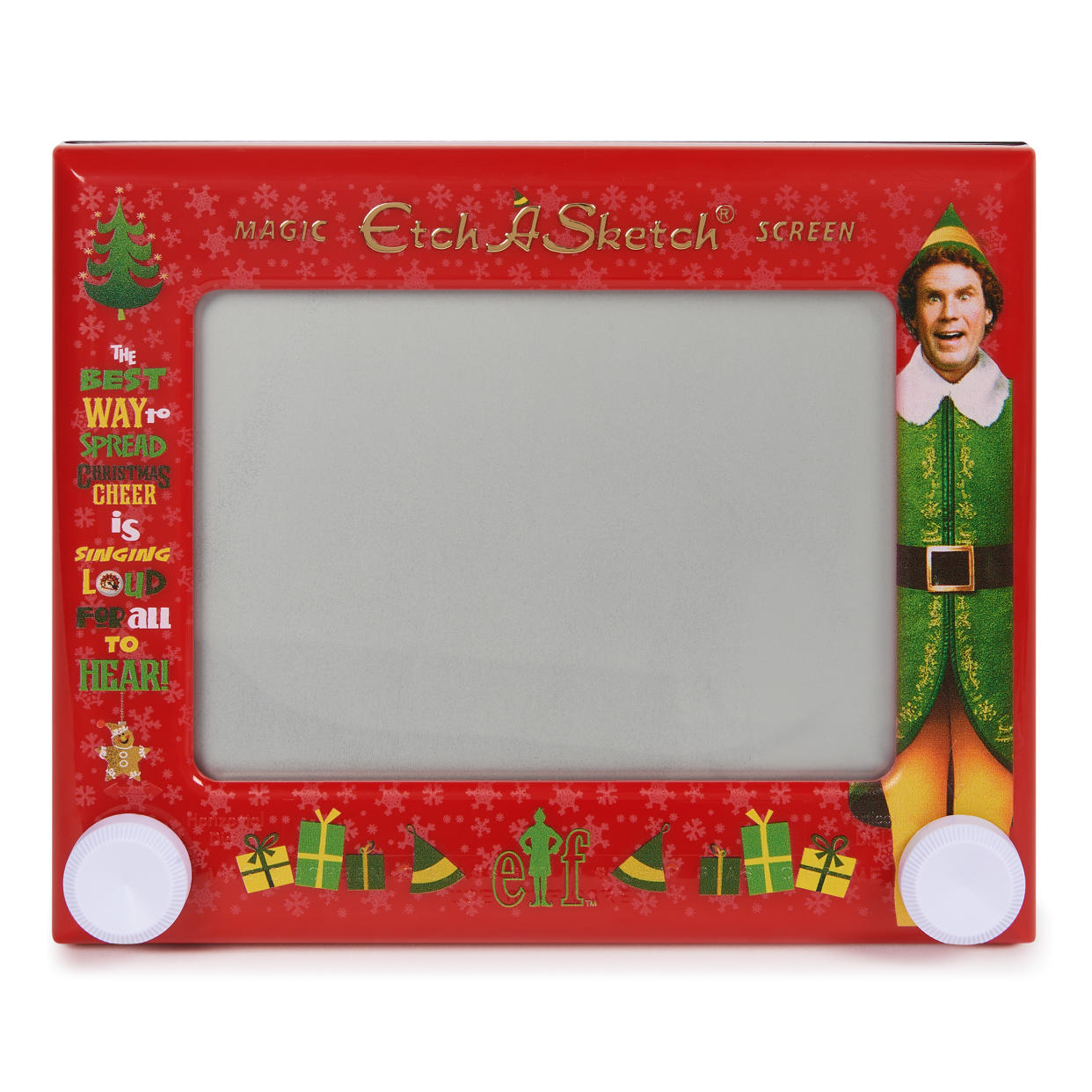 A Buddy the Elf Etch-a-Sketch is one of many Elf-related products celebrating the movie's 20th anniversary. (Courtesy Spin Master)
