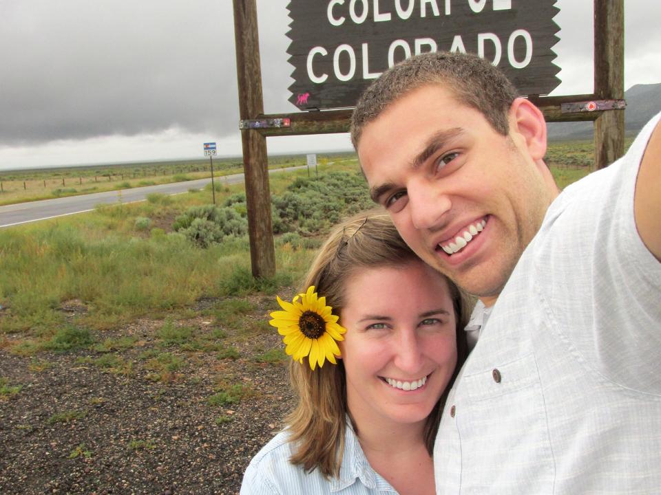 Author Kristen Bringe and her husband in Denver