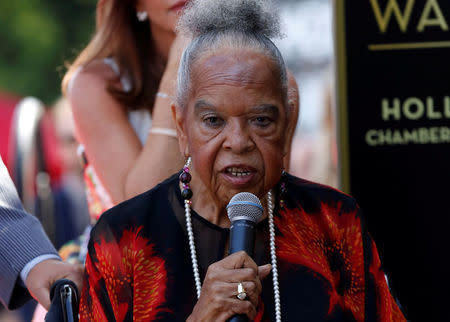 FILE PHOTO: Actress Della Reese speaks at the ceremony for the unveiling of the star for actress Roma Downey on the Hollywood Walk of Fame in Los Angeles, California U.S., August 11, 2016. REUTERS/Mario Anzuoni/File Photo