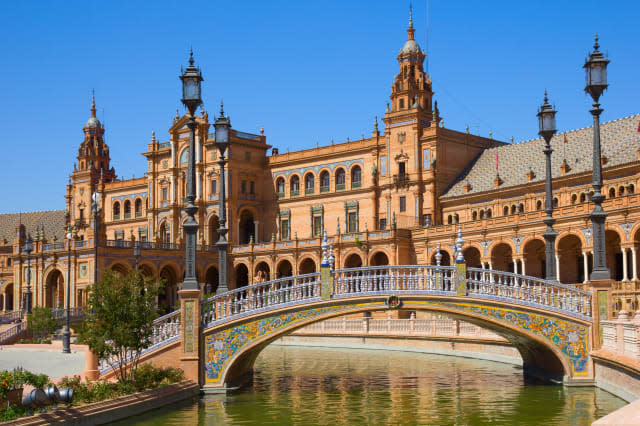 bridge of  Plaza de Espana, Seville, Spain