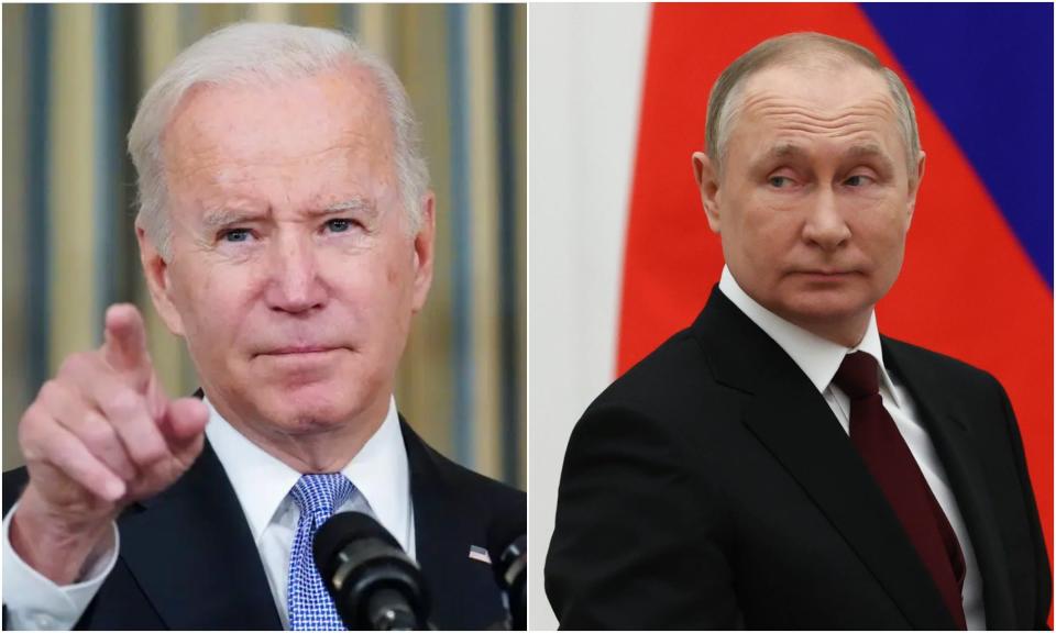 Joe Biden (L), Vladimir Putin (R).