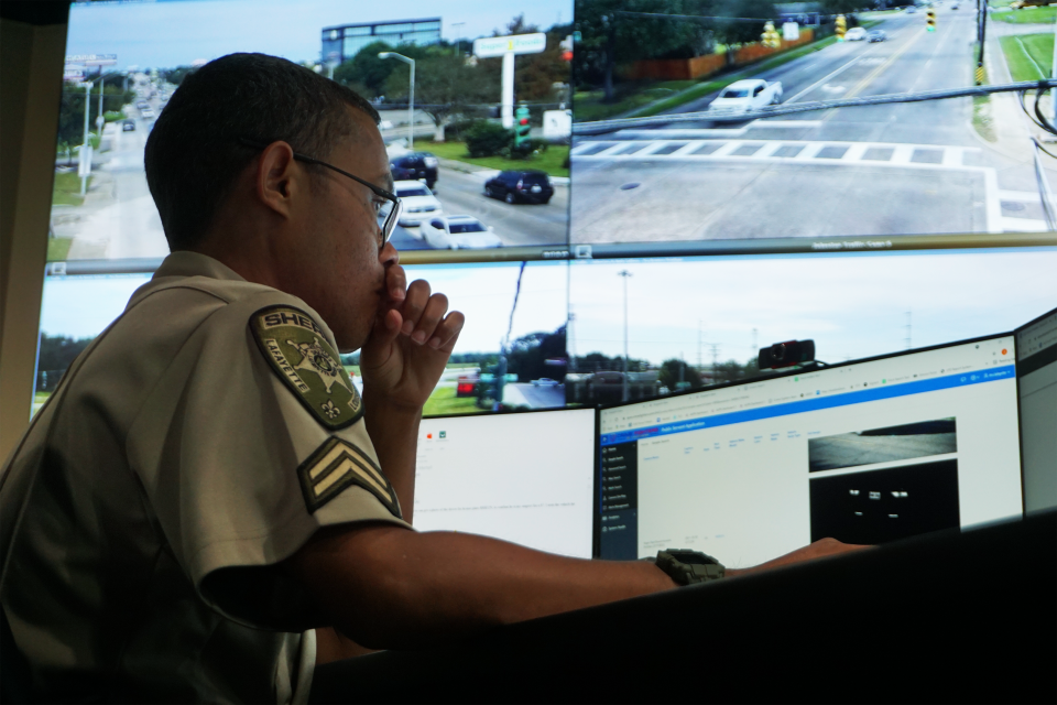 Lafayette Parish Sheriff's Cpl. Jean Paul Auzenne works in the  Real Time Crime Center, which is designed to expand the sheriff's office's capabilities when responding to crime.