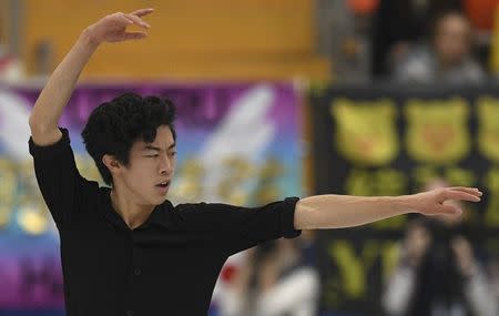 Figure Skating - ISU Grand Prix Rostelecom Cup 2017 - Men's Short Program - Moscow, Russia - October 20, 2017 - Nathan Chen of the U.S. competes. REUTERS/Alexander Fedorov