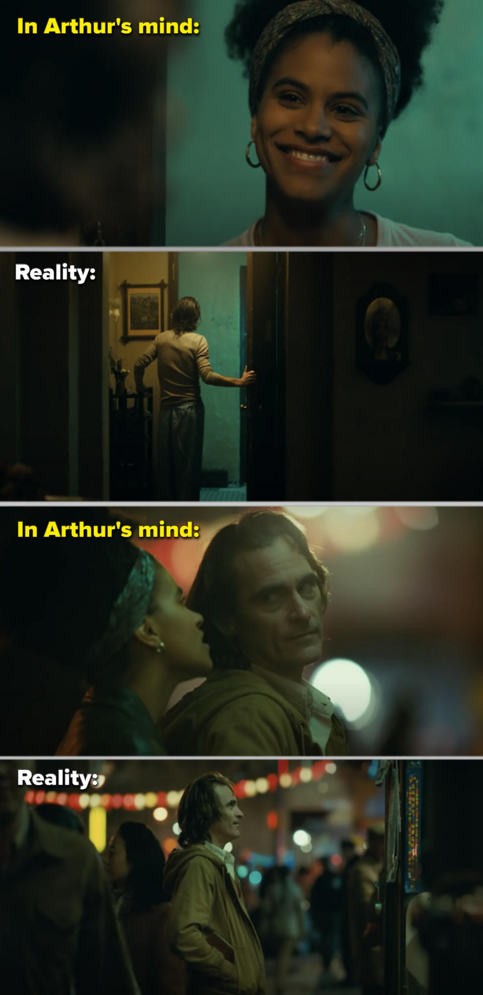 Arthur and the woman in his apartment