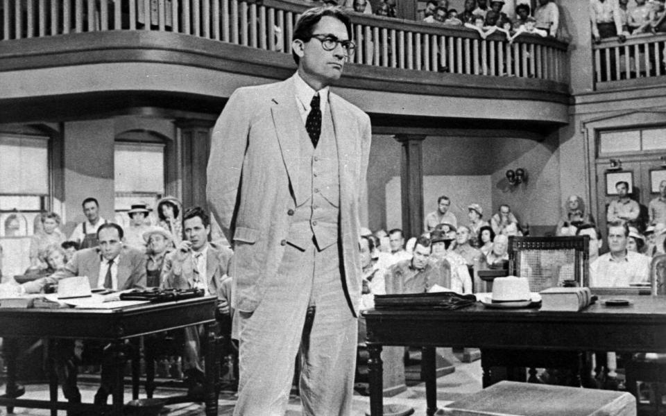 Gregory Peck in the film of Harper Lee's To Kill A Mockingbird - AP