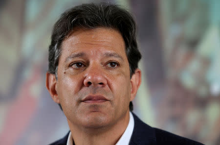 Fernando Haddad, presidential candidate of Brazil's leftist Workers' Party (PT), attends a meeting with evangelical pastors in Sao Paulo, Brazil October 17, 2018. REUTERS/Amanda Perobelli