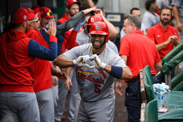 MLB News  Albert Pujols gives young fan his jersey and signs it