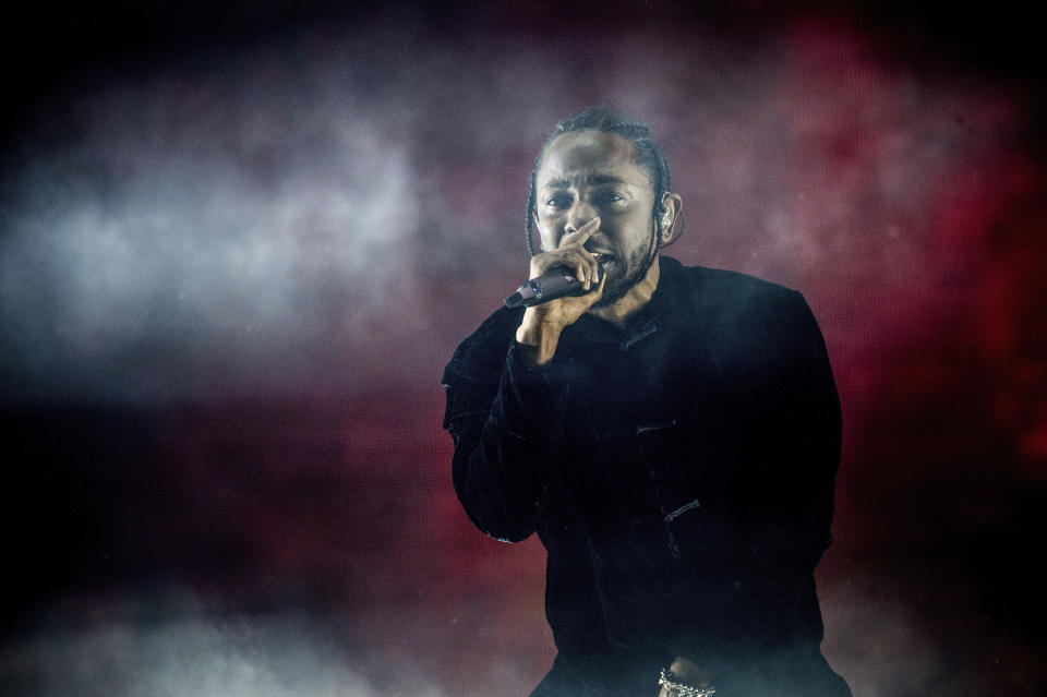 FILE - Kendrick Lamar performs at Coachella Music & Arts Festival at the Empire Polo Club in Indio, Calif., Sunday, April 16, 2017. Lamar, Lil Nas X and Jack Harlow are top contenders with seven nominations at the 2022 MTV Video Music Awards, MTV announced Tuesday, July 26, 2022. (Photo by Amy Harris/Invision/AP, File)