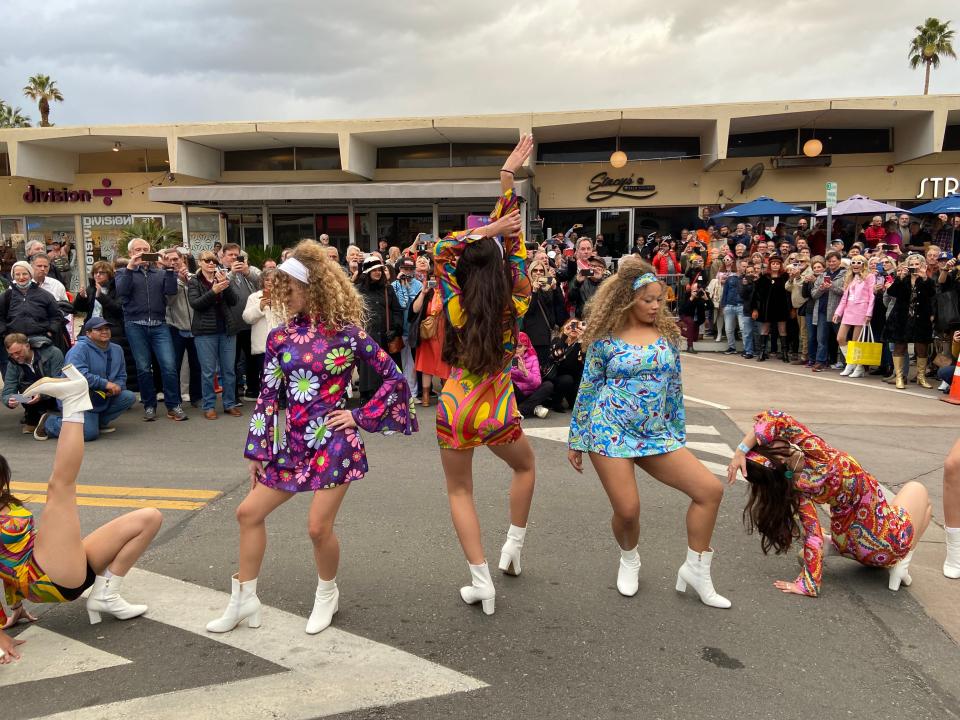 Dancers from Michael Nickerson-Rossi's Palm Springs Dance Academy peformed at Boots on Arenas — The Ultimate Street Party Celebration honoring Nancy Sinatra on Saturday, Feb. 25, 2023 on Arenas Road in Palm Springs, Calif.