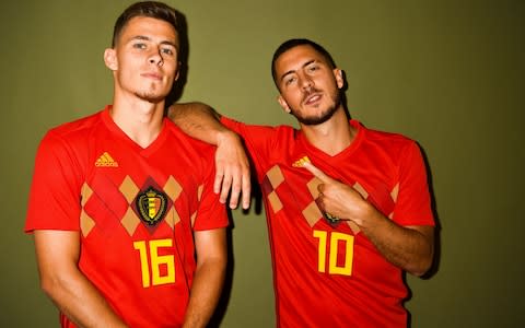 Thorgan Hazard (L) and his brother Eden Hazard - Credit: FIFA via Getty Images