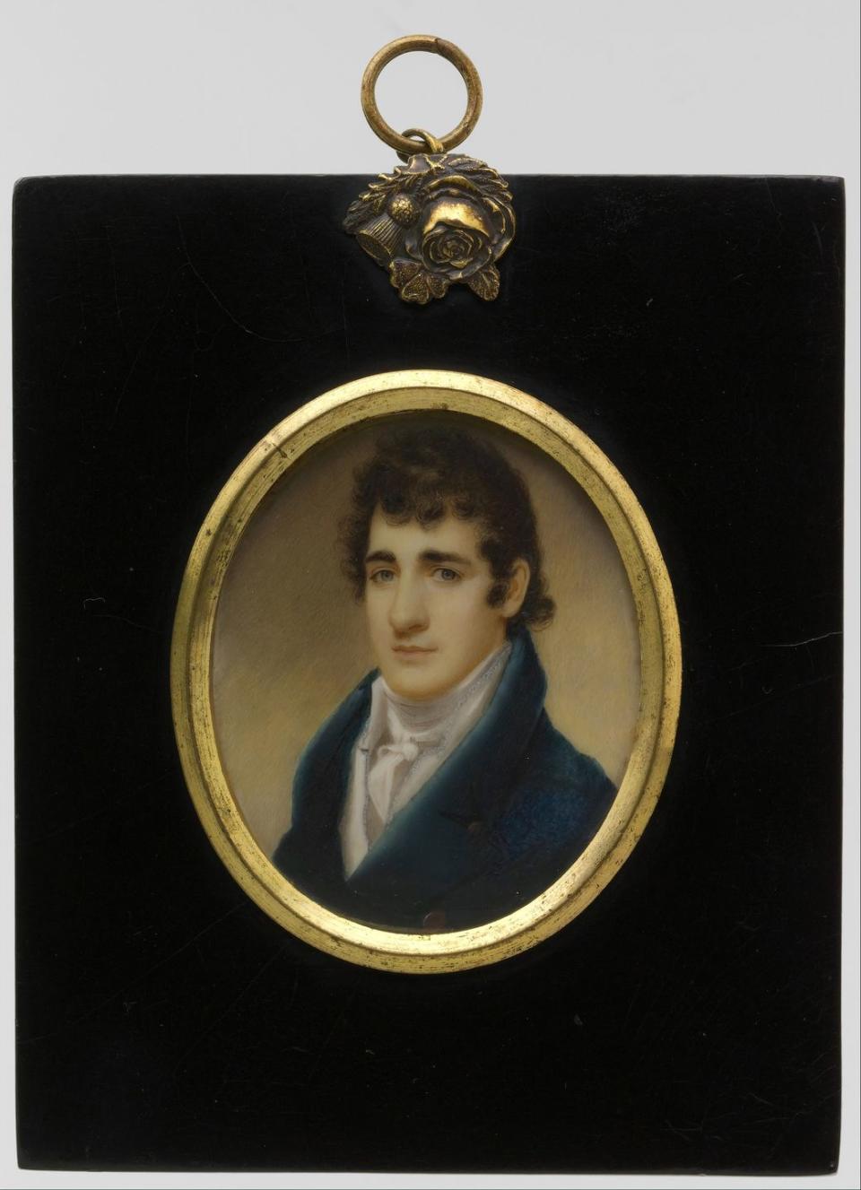 a painting of john payne todd in a circular frame