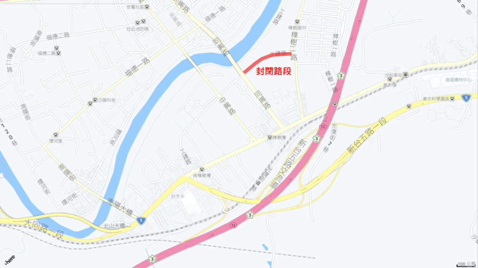 圖片說明:汐止區交通管制路線圖。(記者宋紹誠翻攝)