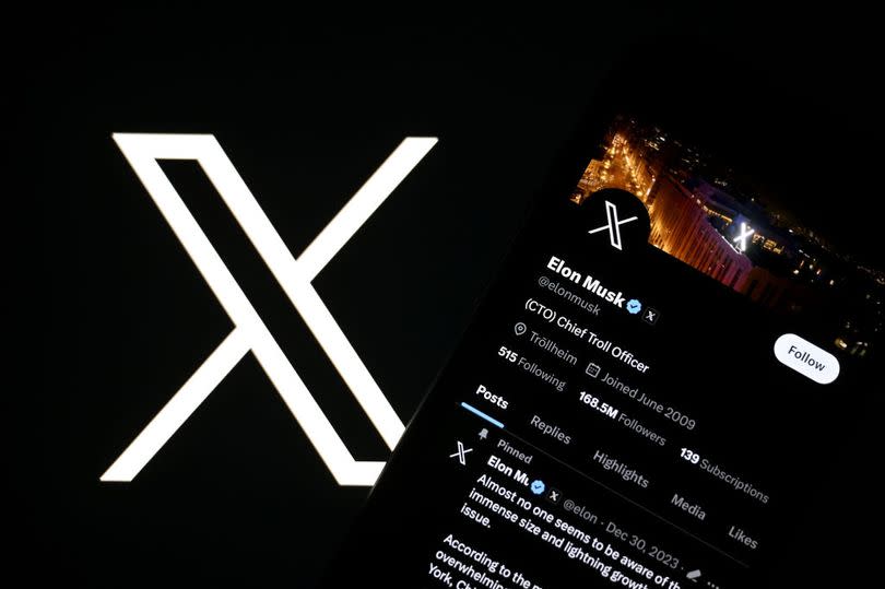 A view of Elon Musk's X account displayed on a  mobile phone