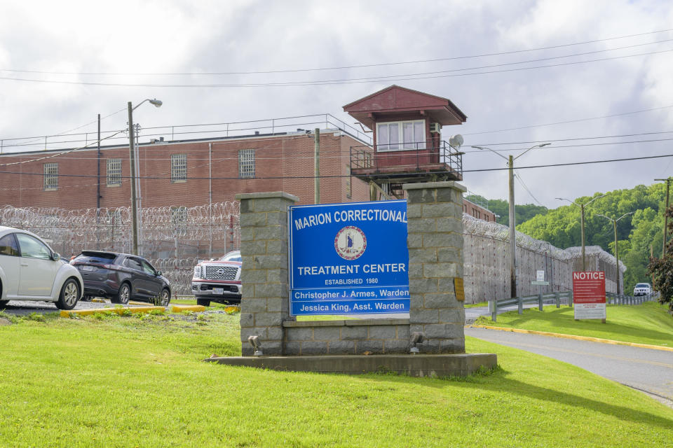 FILE - The Marion Correctional Treatment Center is shown Thursday, May 16, 2024, in Marion, Va. Vince Gilmer, the former North Carolina doctor whose murder conviction and medical mystery captured widespread attention after being documented in a popular radio show and a book, is set to be released from the Marion prison on Thursday, May 23, 2024. (AP Photo/Earl Neikirk, File)