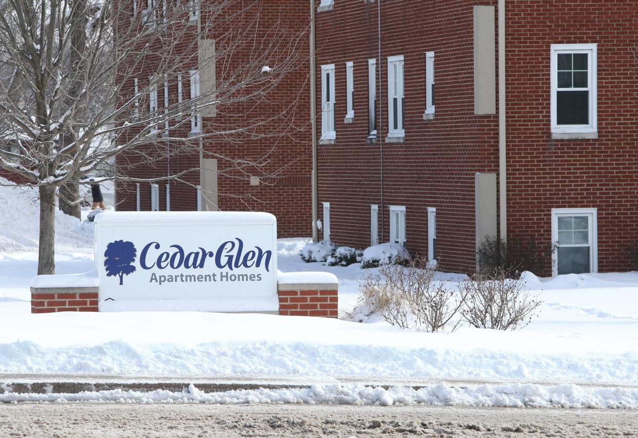 The Cedar Glen Apartment Homes complex Friday, Jan. 19, 2024, on East Jefferson Boulevard in South Bend. A portion of the complex has been plagued with the loss of heat and hot water.