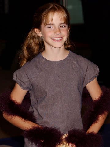<p>Yui Mok - PA Images/PA Images/Getty</p> Emma Watson arrives for the world premiere of 'Harry Potter and the Philosopher's Stone'.