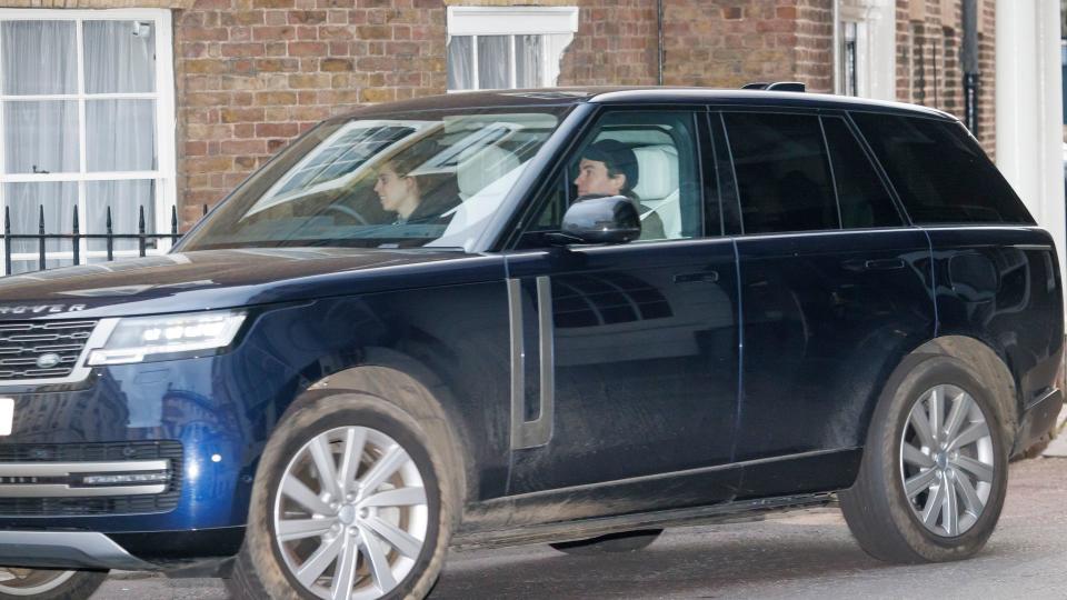 Princess Beatrice and husband Edoardo Mozzi are seen leaving Clarence House in central London, the residence of King Charles III.