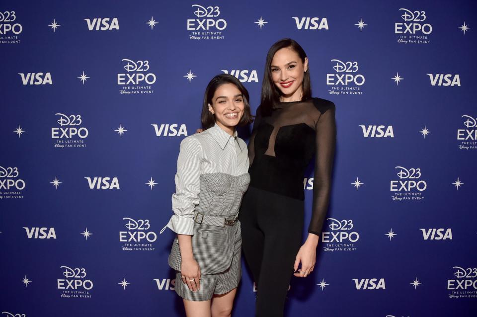 Rachel Zegler, left, and Gal Gadot teased their new "Snow White" movie at the D23 Expo in Anaheim, California, last September.