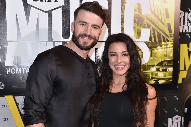 Jeff Kravitz/FilmMagic Sam Hunt and wife Hannah Lee Fowler attend the 2017 CMT Music Awards at the Music City Center on June 7, 2017 in Nashville, Tennessee.