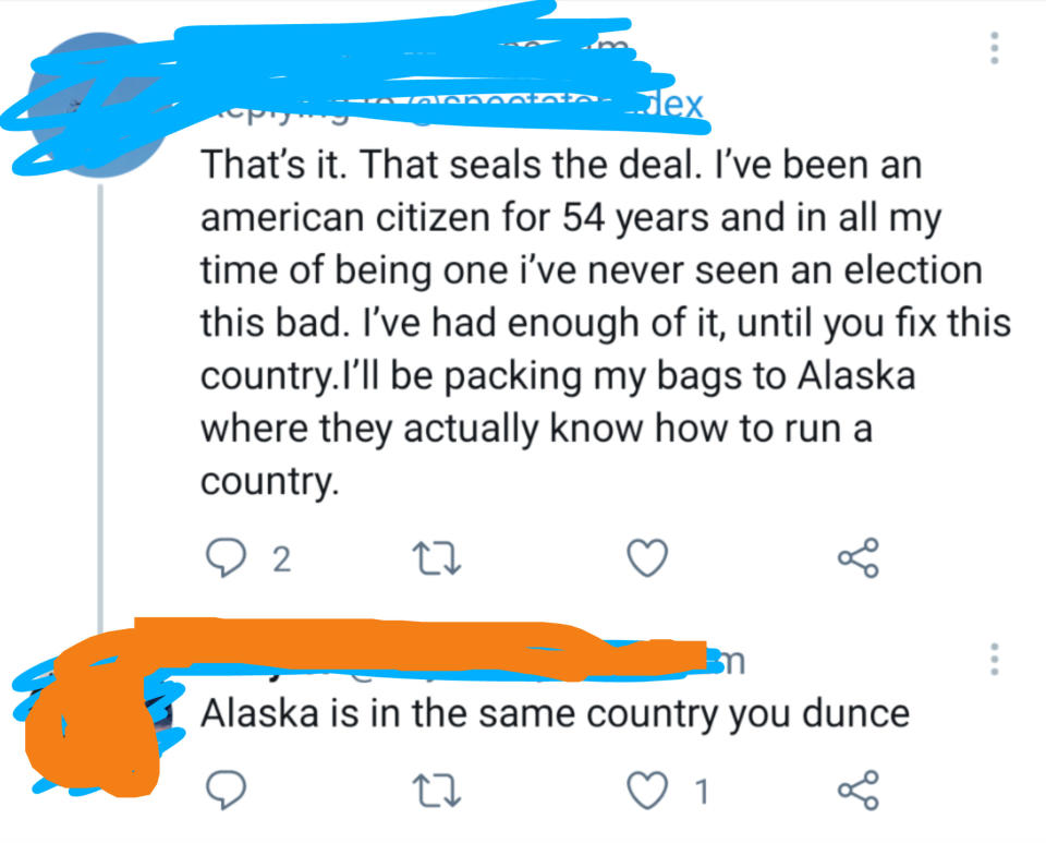 person who doesn't know alaska is in the usa