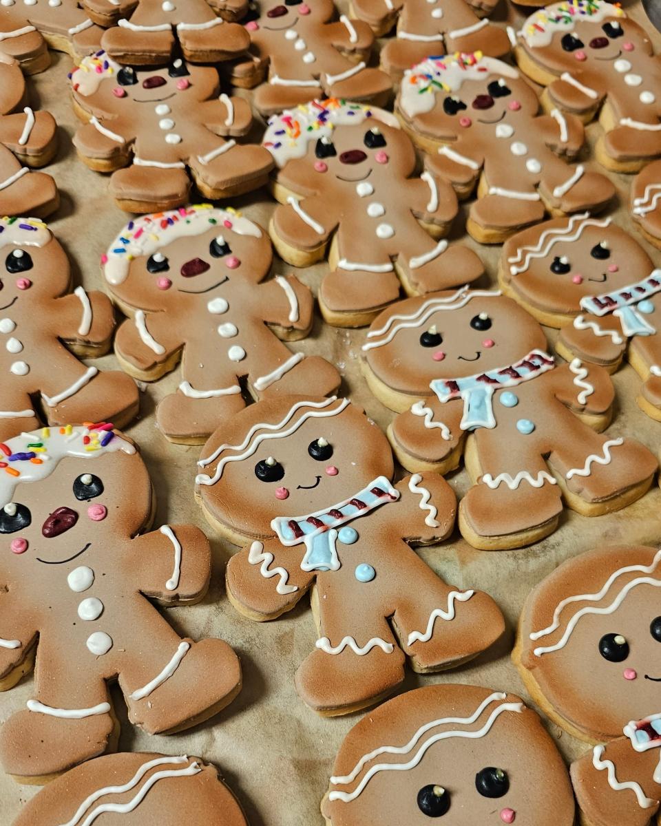 Some of the decorated gingerbread cookies from Carina e Dolce in Cranston.