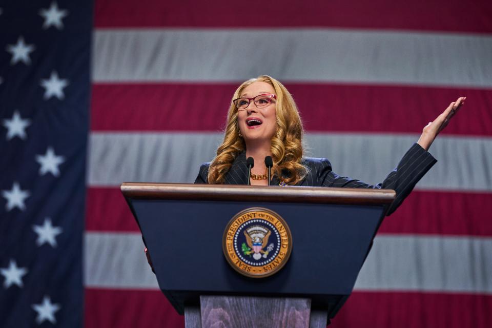 Meryl Streep stars as President Janie Orlean in the Netflix film "Don't Look Up."